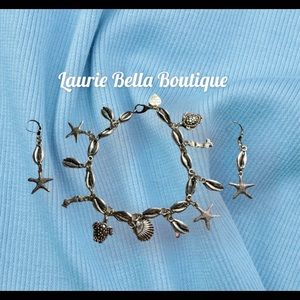 Silver Under The Sea Ankle Bracelet Set